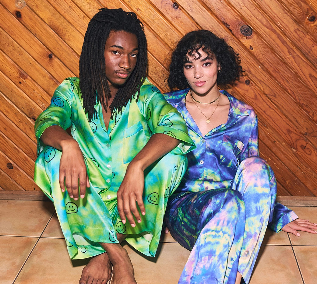Roy G silk tie dye pajamas